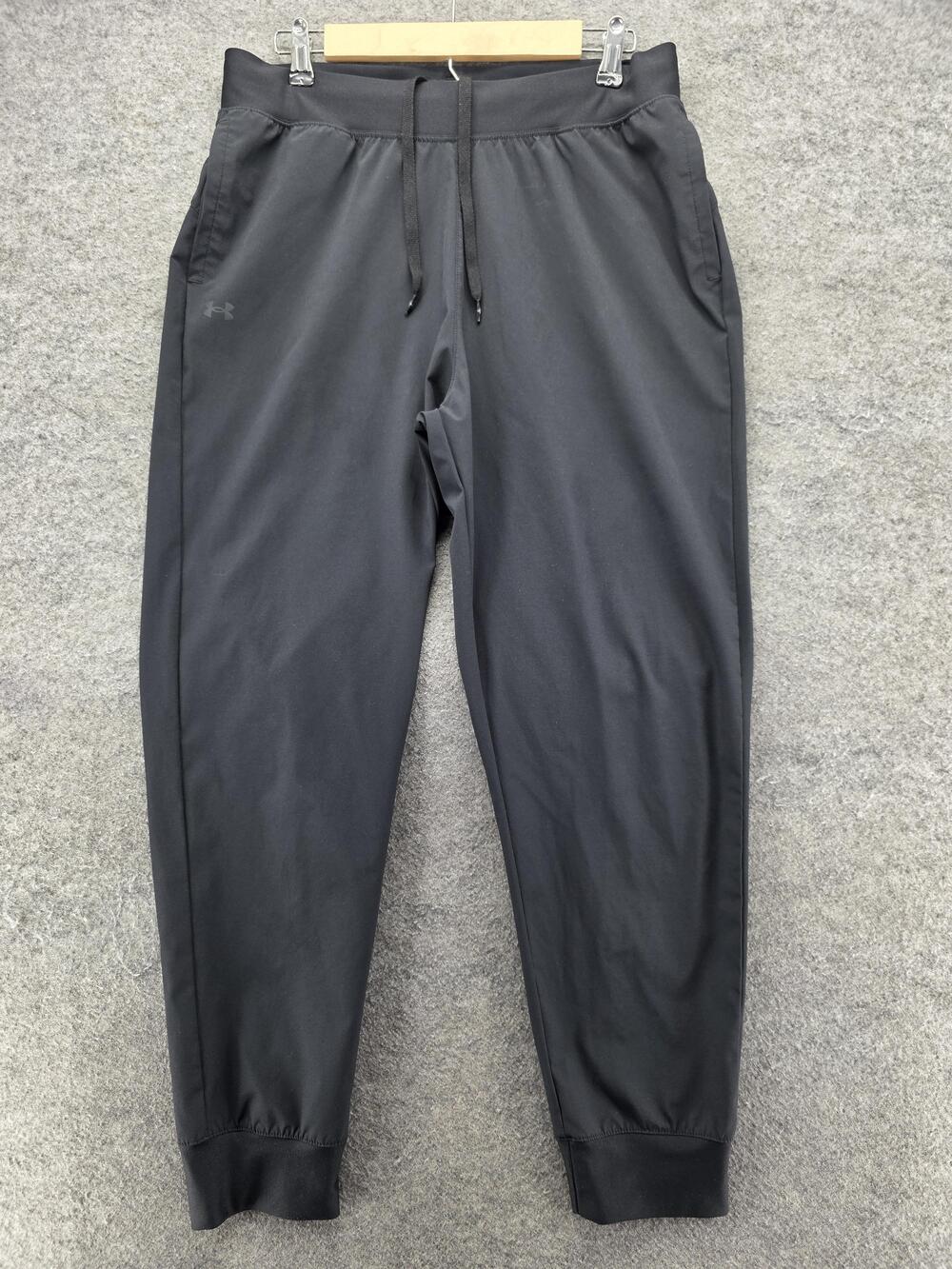 Under Armour Pants Mens L Black Jogger Slim Tapered Elastic Waist Pockets